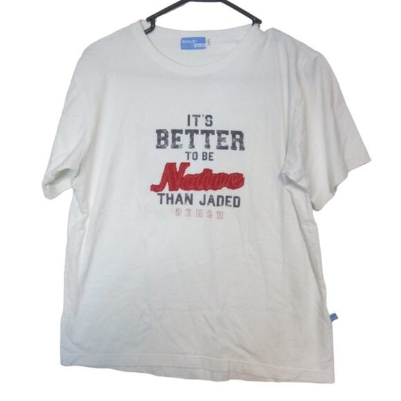 Y2K Streetwear Graphic White T-Shirt Bench/ Small – “Better Naïve Than Jaded” - Picture 2 of 8